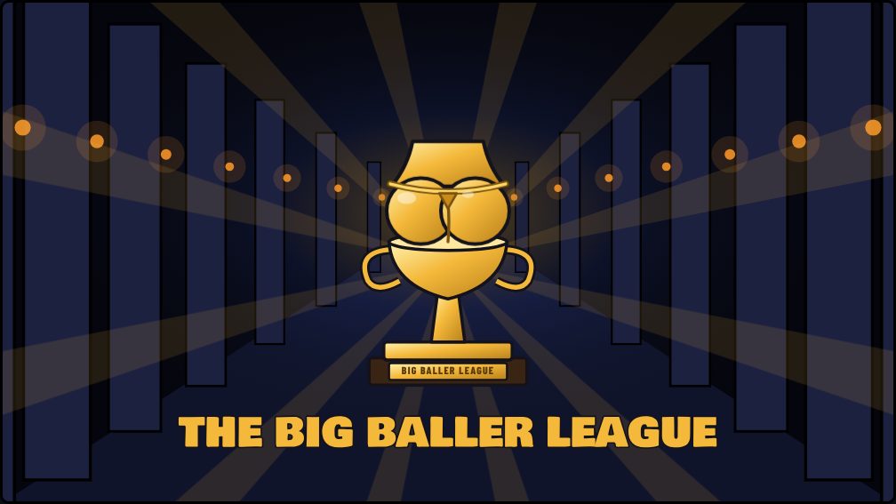 The gold BBL trophy under the lights